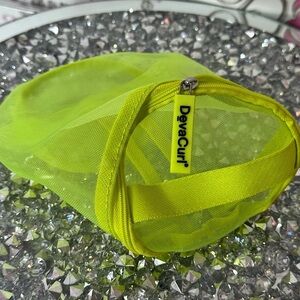 Deva curl bag mini Lime Green Mesh Tote Bag beach travel pouch zip up round